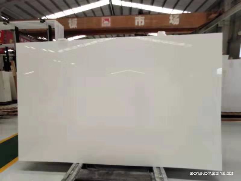 pure white crystallized glass slab